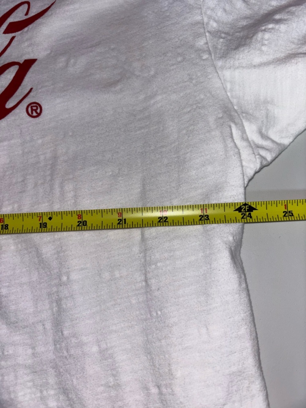 Coca Cola White Tee with Red Logo and Stitching - Picture 8 of 9